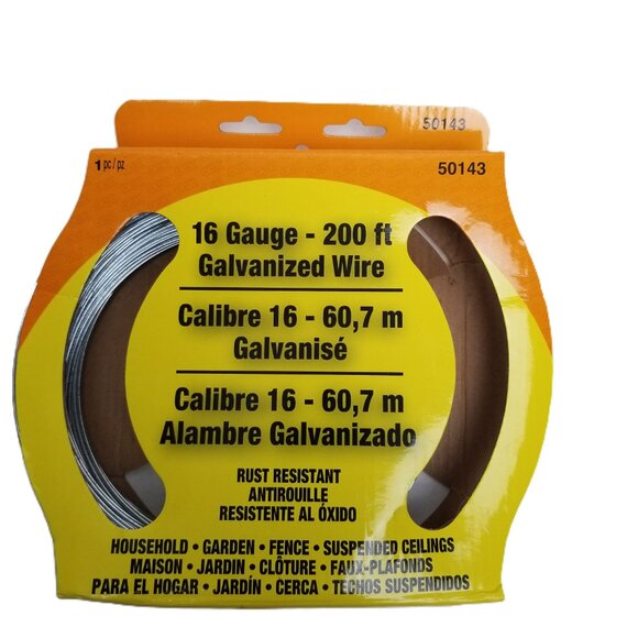 OOK 16 Gauge 200 Ft Galvanized Steel Wire Rust Resistant Fence Garden Craft DIY - Picture 1 of 5